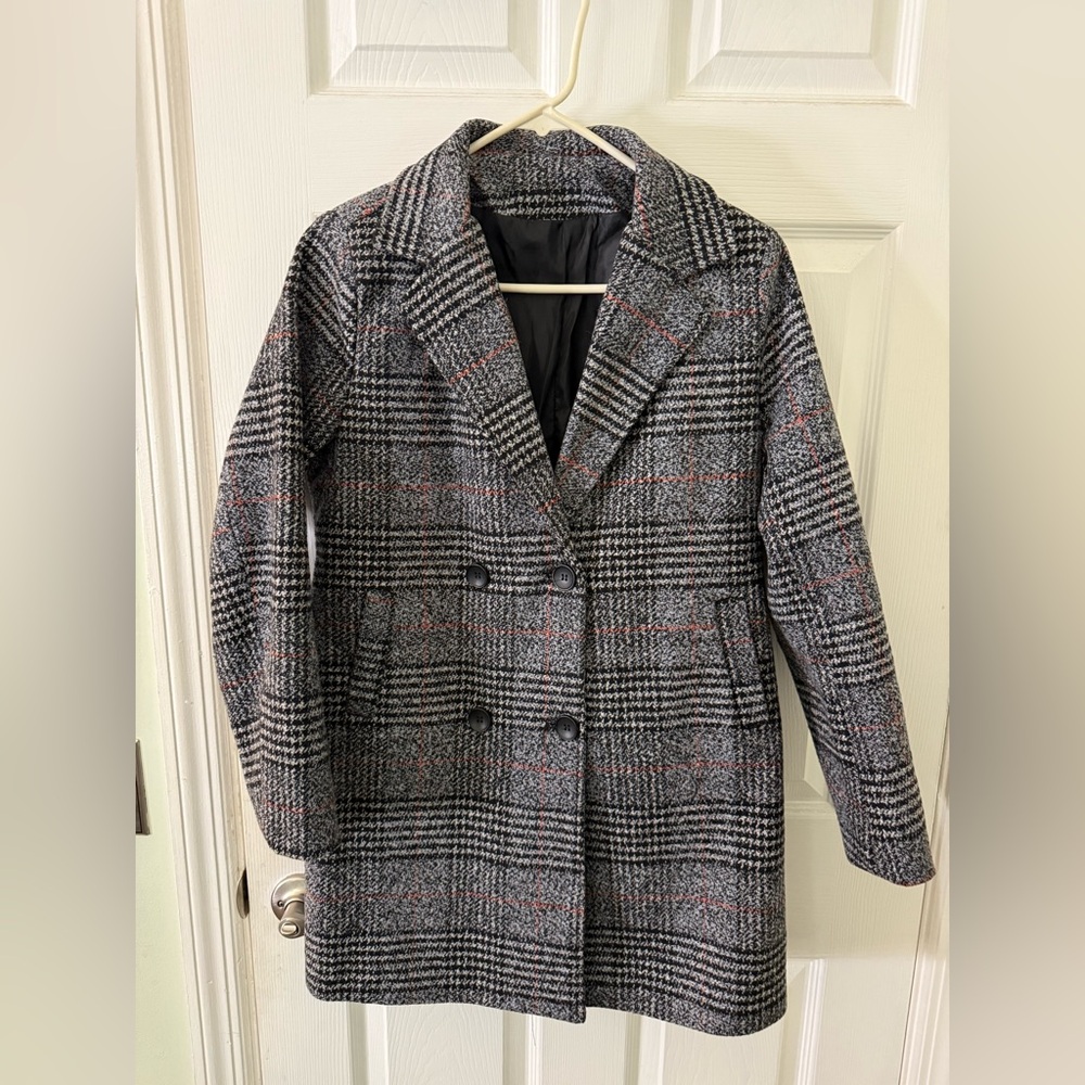 Women's Plaid Double-Breasted Coat